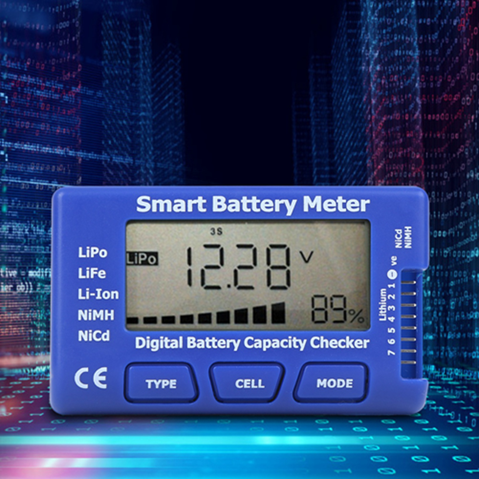 Drone Battery Voltage Checker - 5‑In‑1 Intelligent Digital Battery Meter Battery
