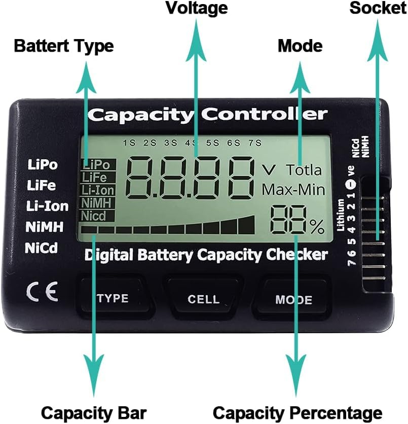 Digital Battery Capacity and V - Drone Battery Voltage Checker 리뷰 및 가격