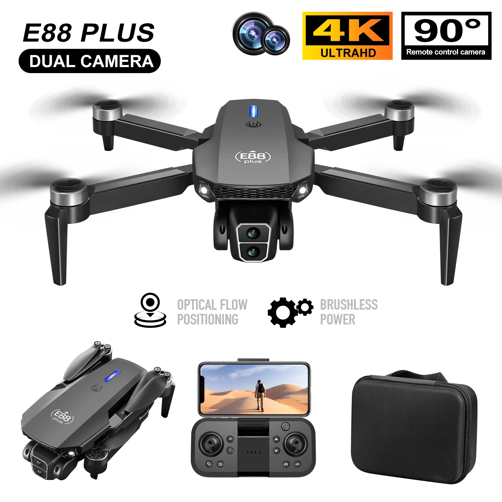 New E88 Plus Quadcopter Drone: - Drone Battery Case 리뷰 및 가격