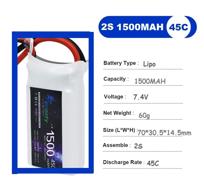 2PCS 7.4V Lipo 2S Battery 1500 - Drone Battery Lipo 리뷰 및 가격