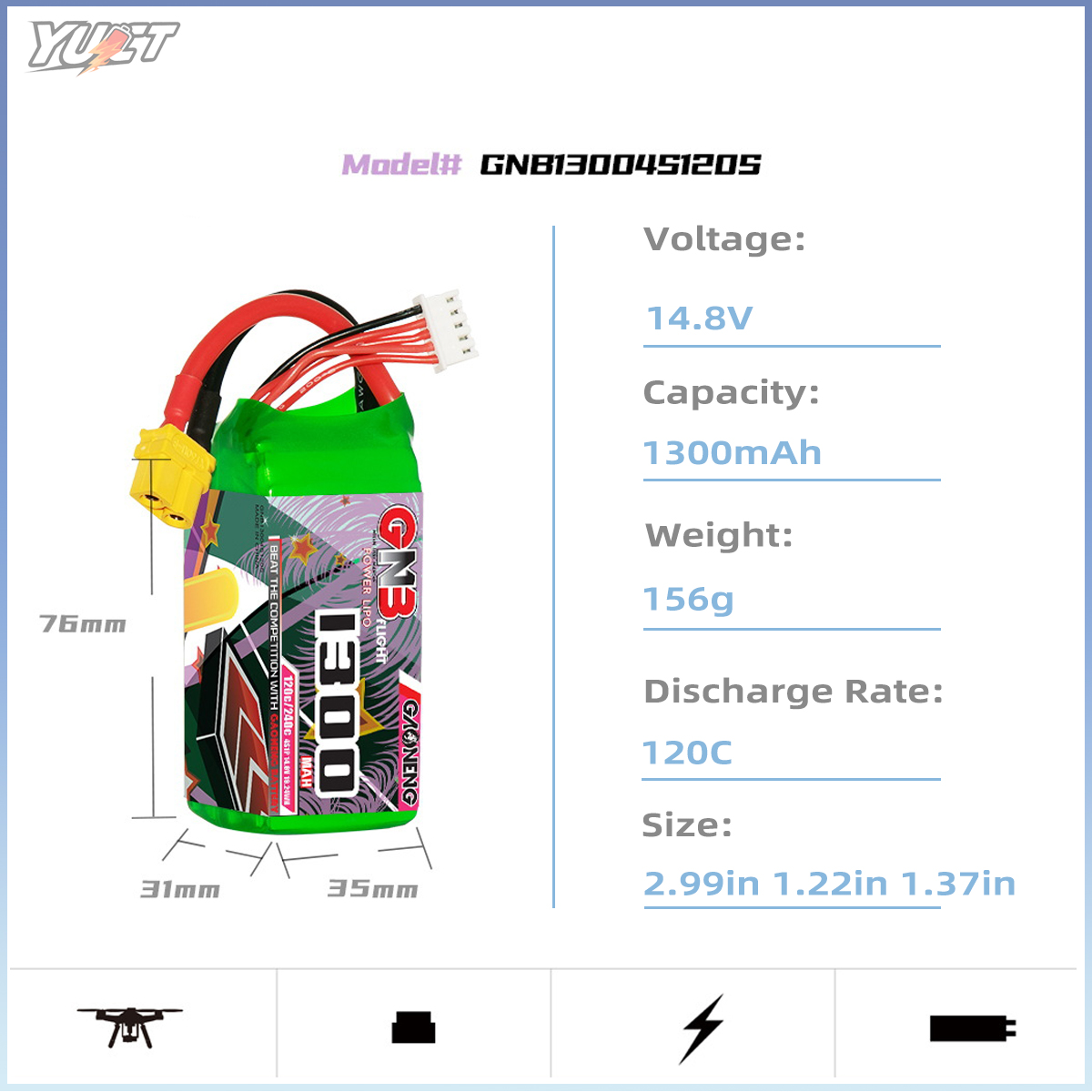 YUCT GNB 6S LiPo Battery 22.2V - Drone Battery 6S 리뷰 및 가격