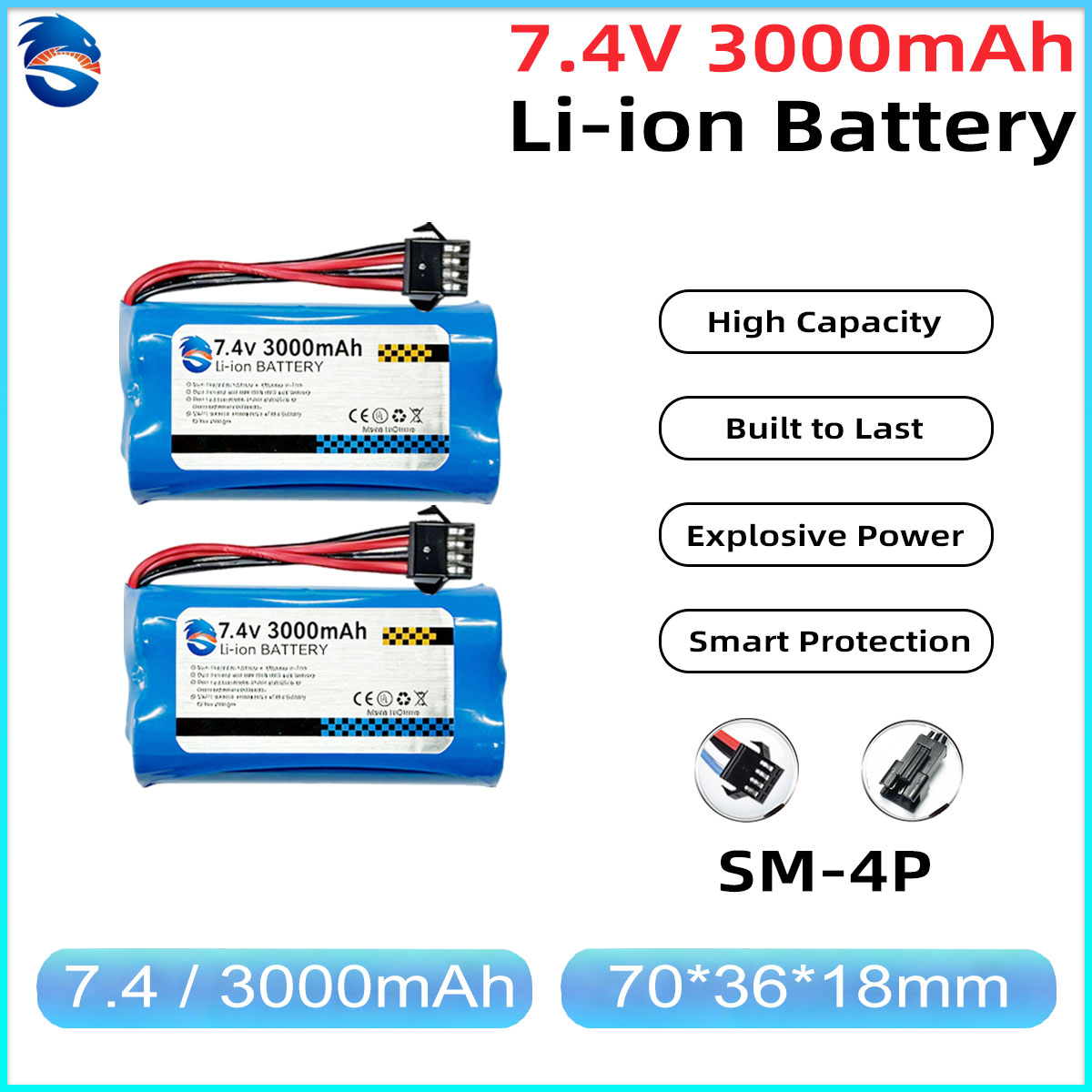 Skymaker 7.4V 3000mAh 2S Li-Io - Drone Battery Li-Ion 리뷰 및 가격