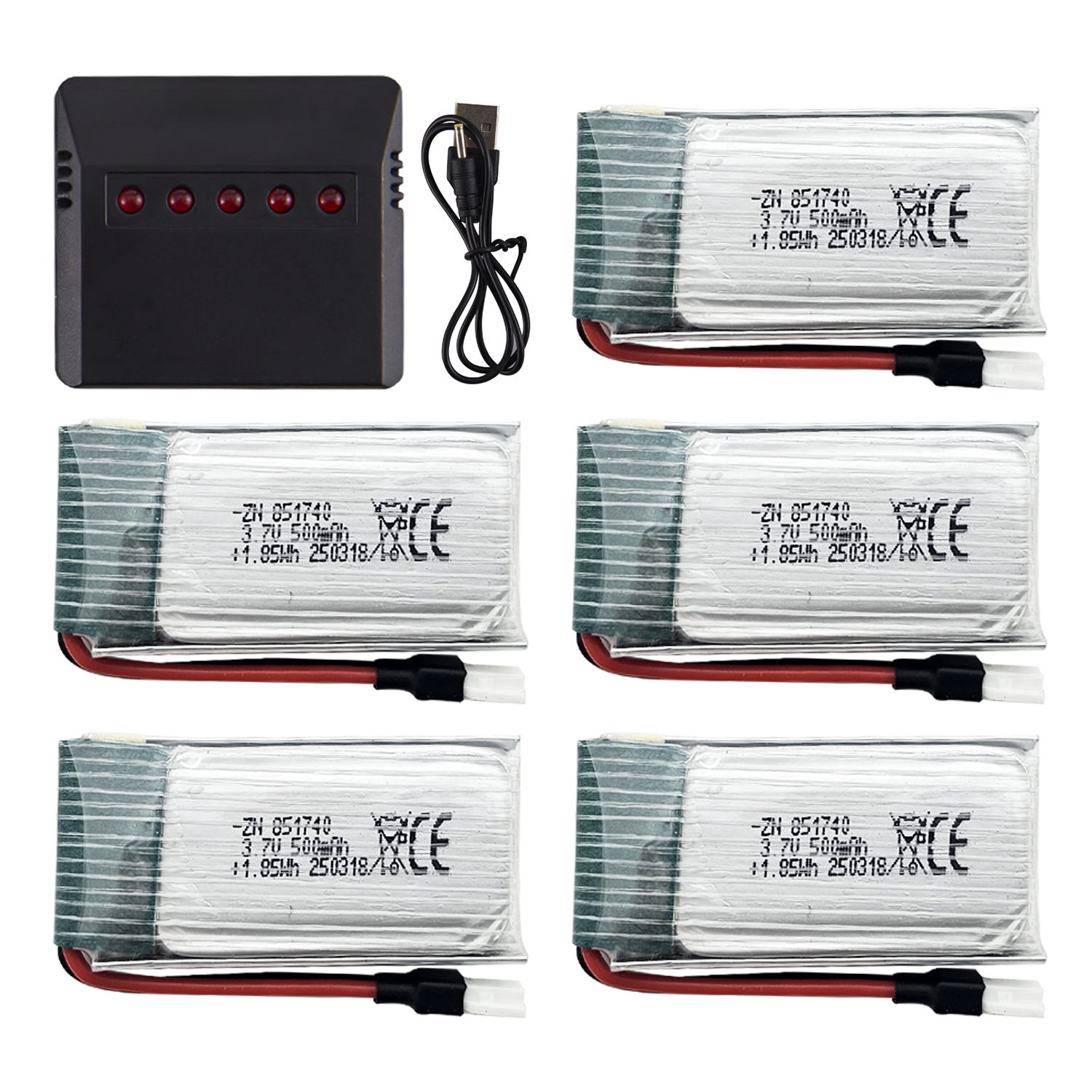 5Pcs 3.7V 500mAh LiPo Batterie - Drone Battery Bag 리뷰 및 가격